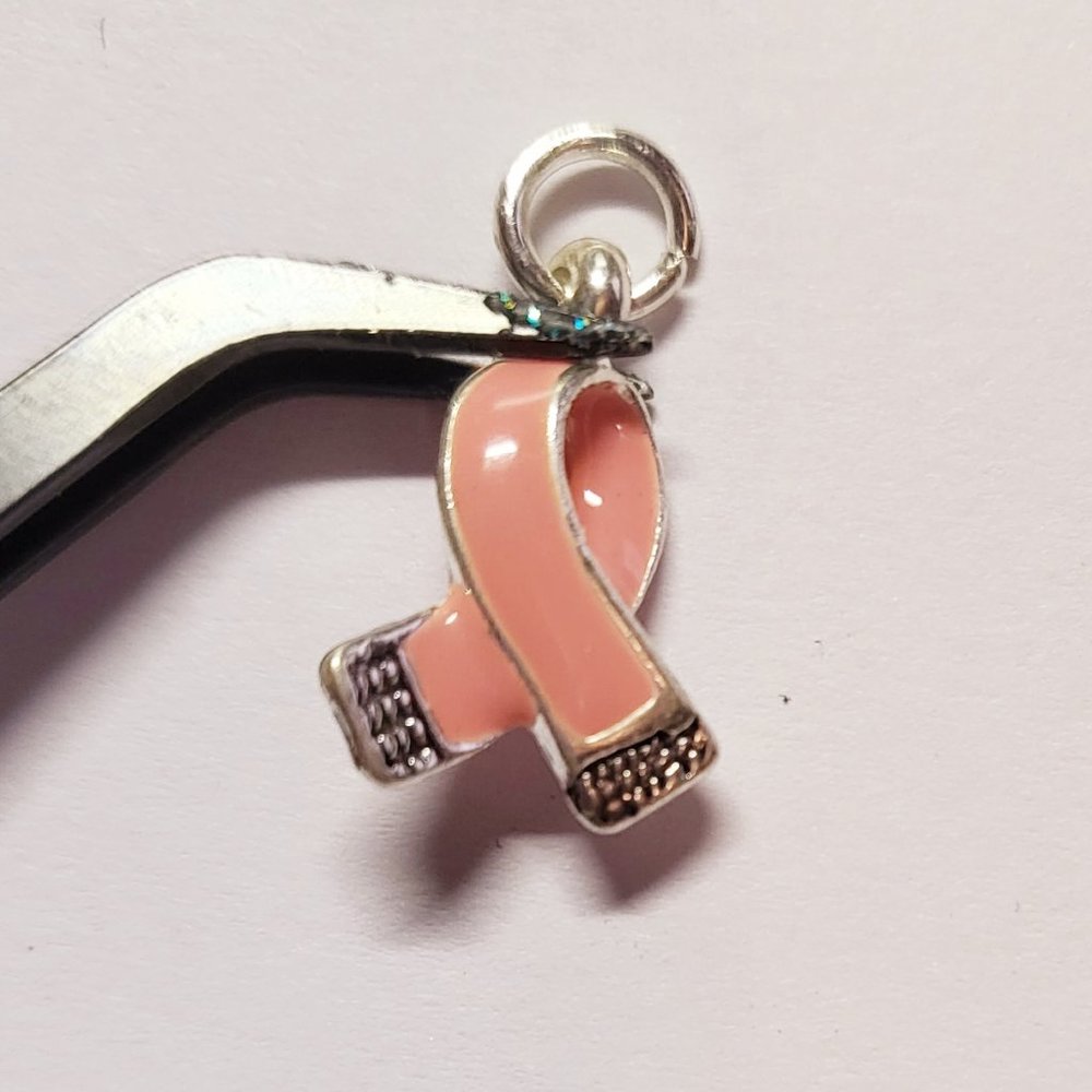 Pink ribbon charm 3/$10